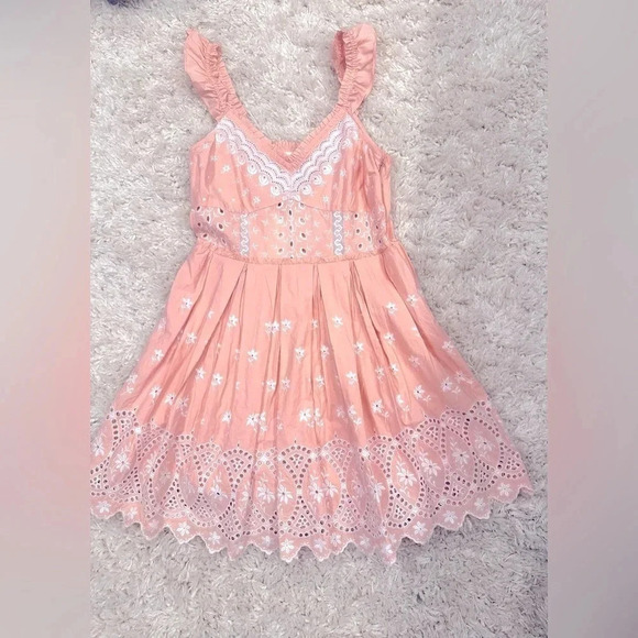 NWT LoveShackFancy Mochi Bubble Bath Pink Sleeveless Mini Dress Size 6 - Picture 5 of 13